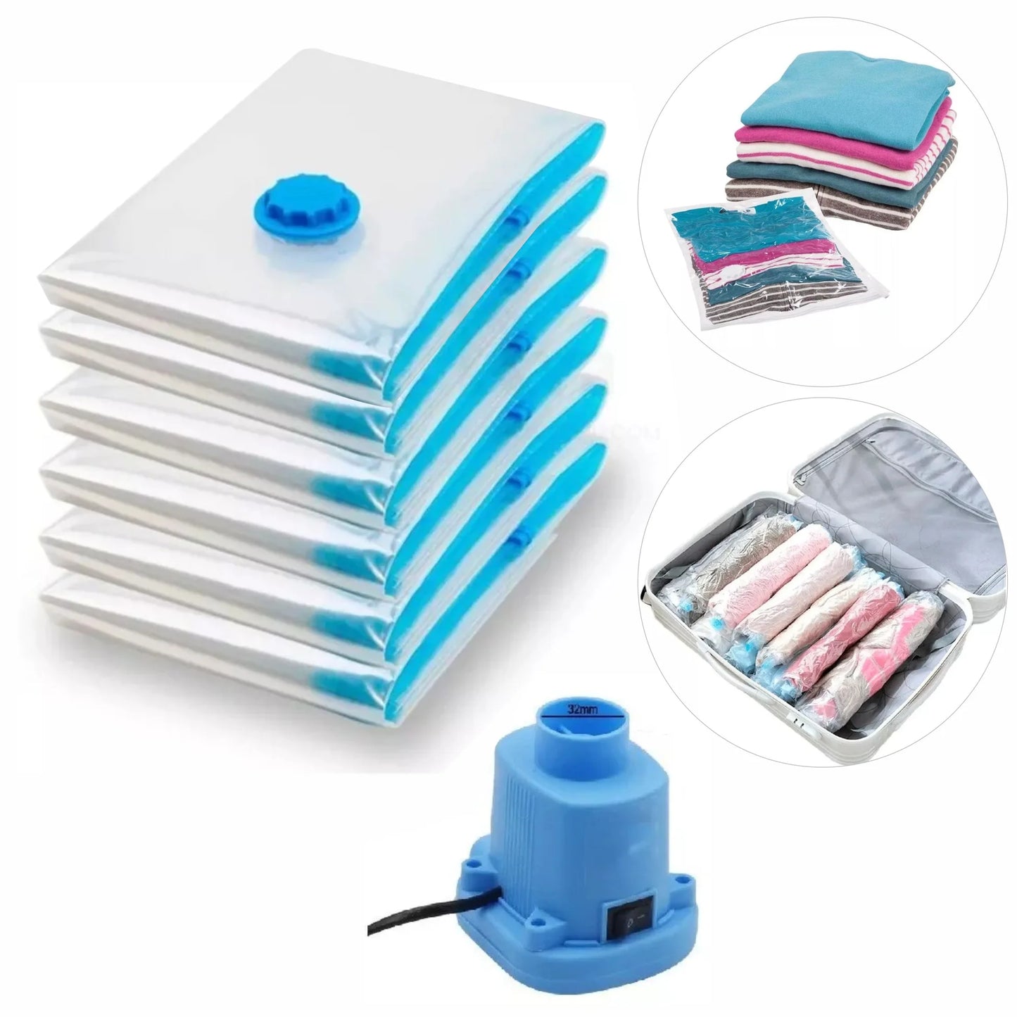 BOLSA AL VACIO PARA ROPA + COMPRESOR