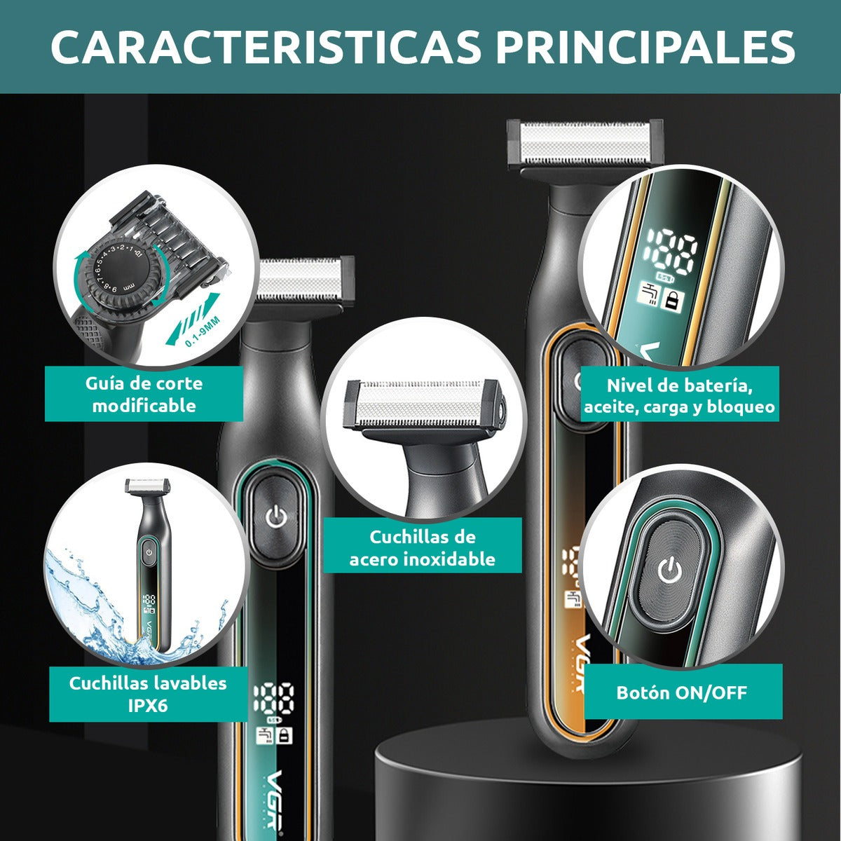 MAQUINA AFEITADORA RESISTENTE AL AGUA