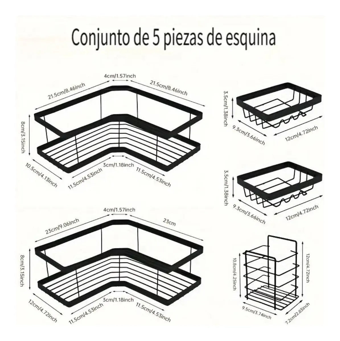 SET ORGANIZADOR DE DUCHA X5