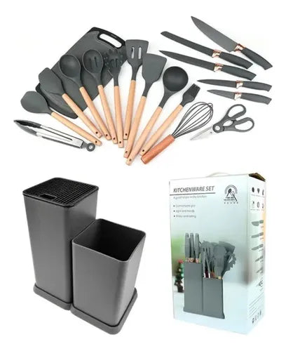 SET DE UTENSILIOS CON TABLA Y CUCHILLOS
