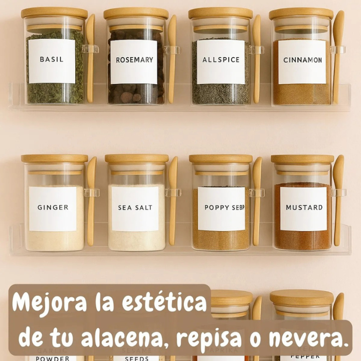 RECIPIENTE DE VIDRIO CON TAPA Y CUCHARA