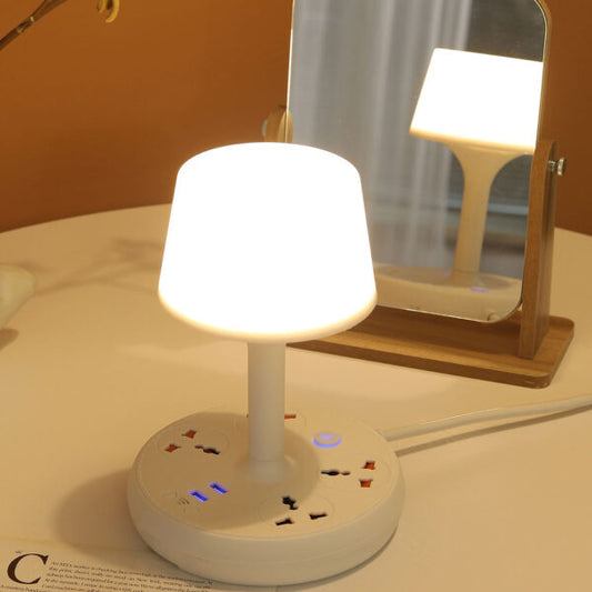 LAMPARA CON TOMACORRIETE Y USB
