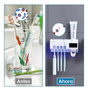 PORTA CEPILLO CON DISPENSADOR Y LUZ U/V