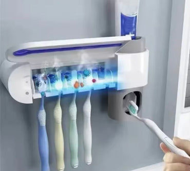 SOPORTE DE CEPILLOS CON DISPENSADOR Y LUZ U/V