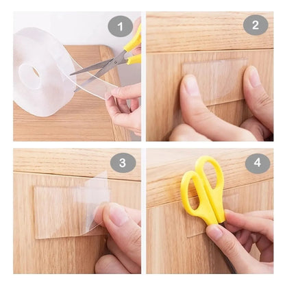 CINTA DOBLE FAZ TRANSPARENTE 3 METROS